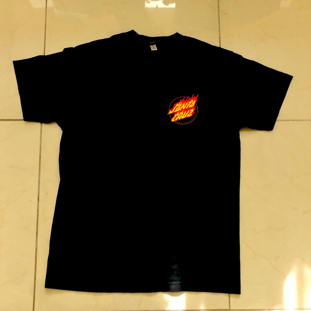 santa cruz fire tee great condition black grunge y2k skater